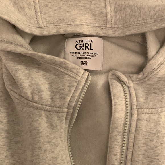 Heather Grey zip up hoodie/Athleta Girl - Picture 2 of 2